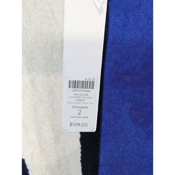 Chico's Blue and Purple Abstract Midi Dress - Picture 4 of 8